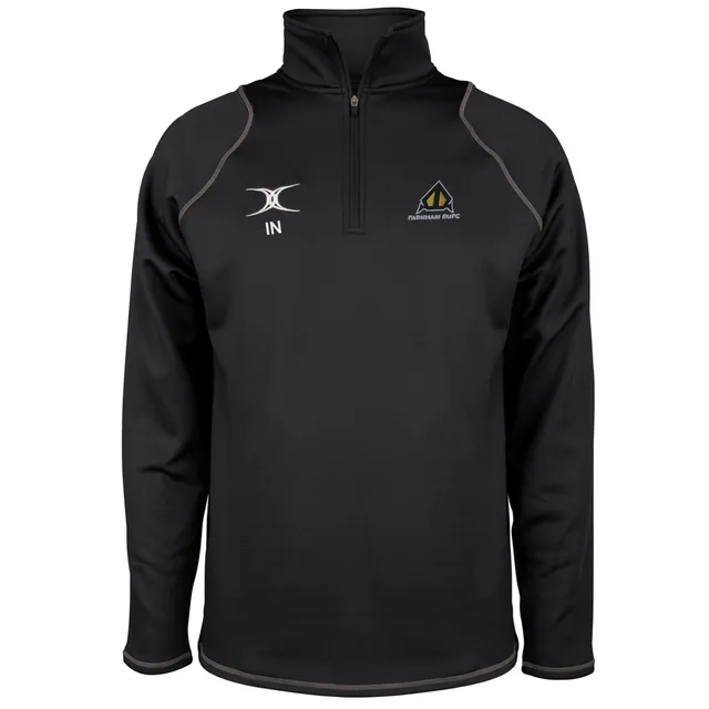 gilbert-rugby-farnham-rufc-quest-pile-1-4-zip-nero-junior image 1