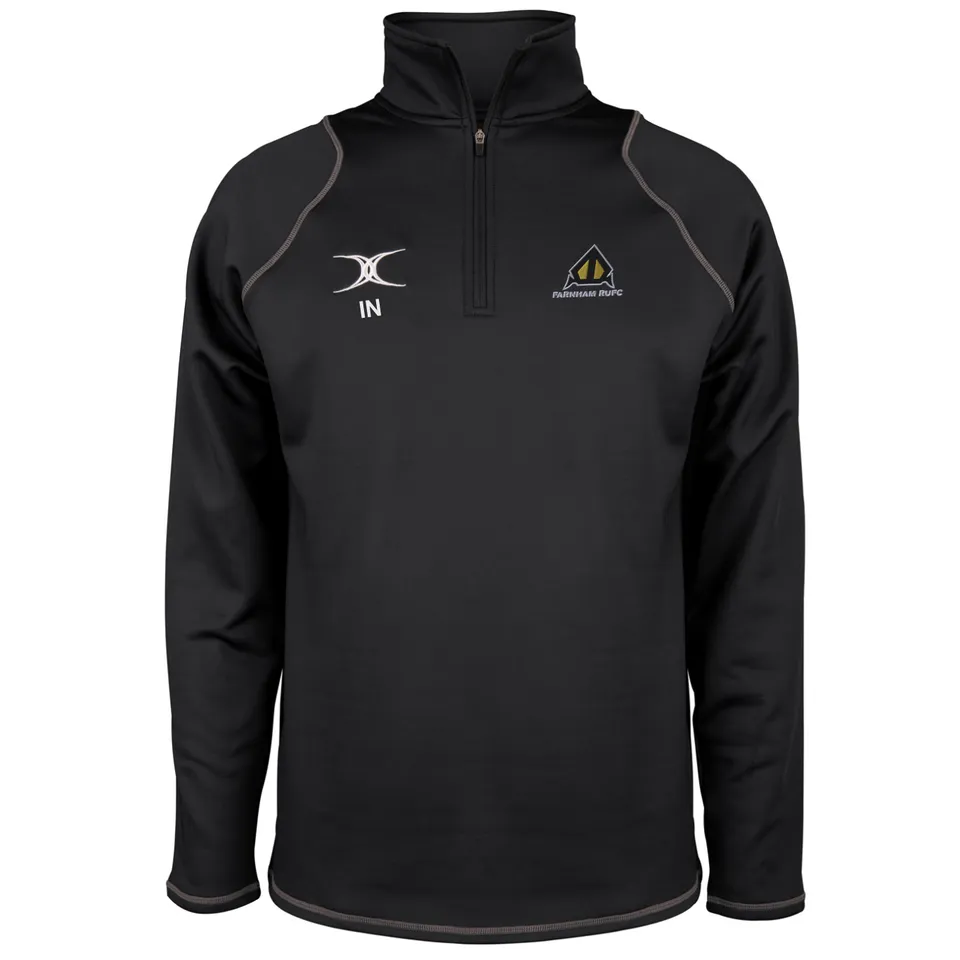 gilbert-rugby-farnham-rufc-quest-pile-1-4-zip-nero-junior image 1