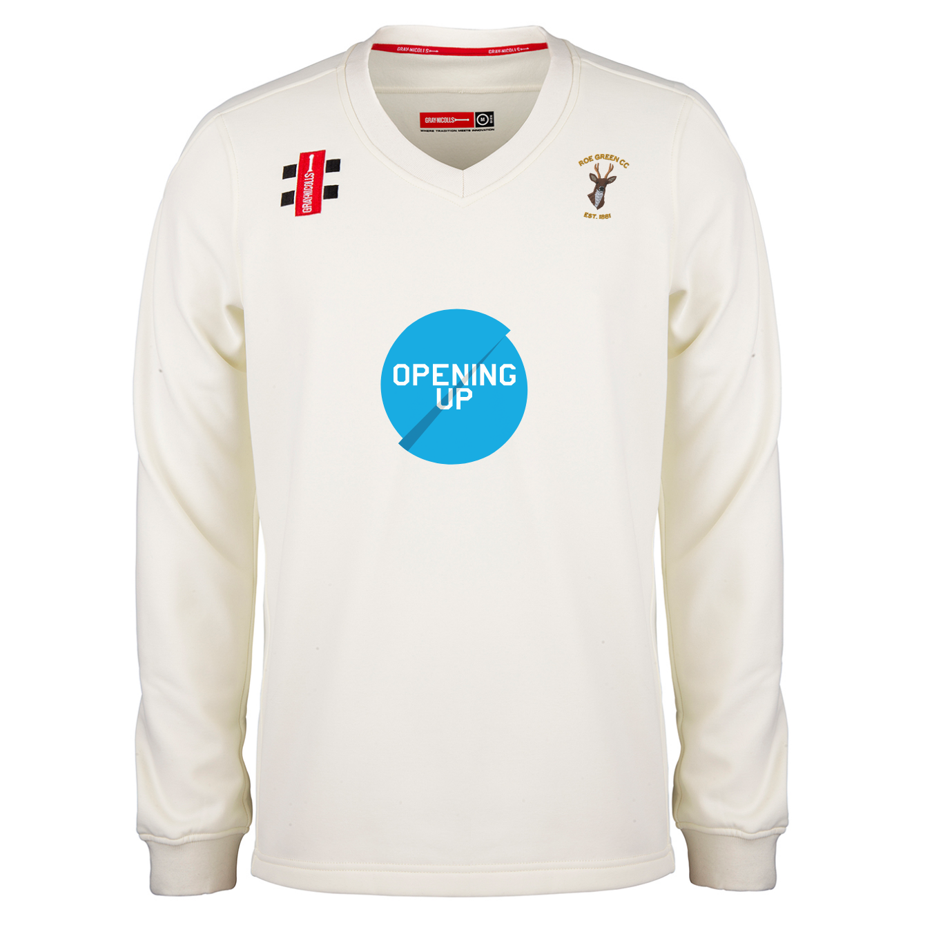 gray-nicolls-roe-green-cricket-club-maglione-pro-performance-match-avorio-senior image 1