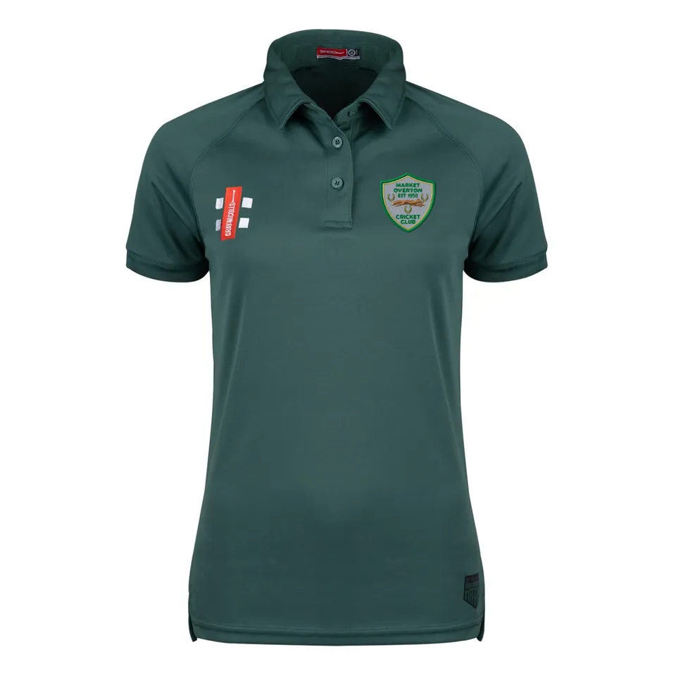 gray-nicolls-matrix-v2-polo-cricket-market-overton-cc-donna-verde-manica-corta image 1