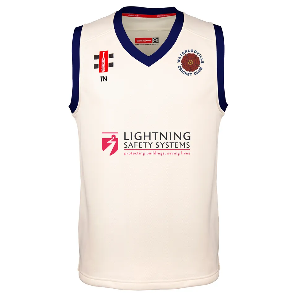 gray-nicolls-waterlooville-senior-ivory-navy-gilet-cricket-pro-performance-match image 1