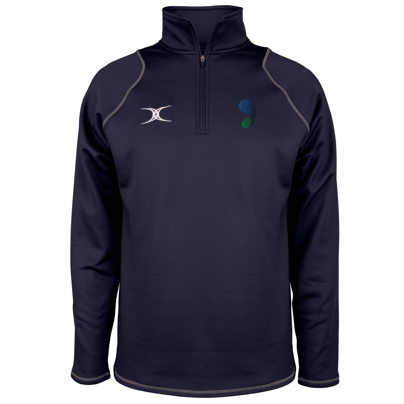 gilbert-rugby-walderslade-greenacre-senior-quest-pile-uomo-1-4-zip-blu-navy-scur image 1