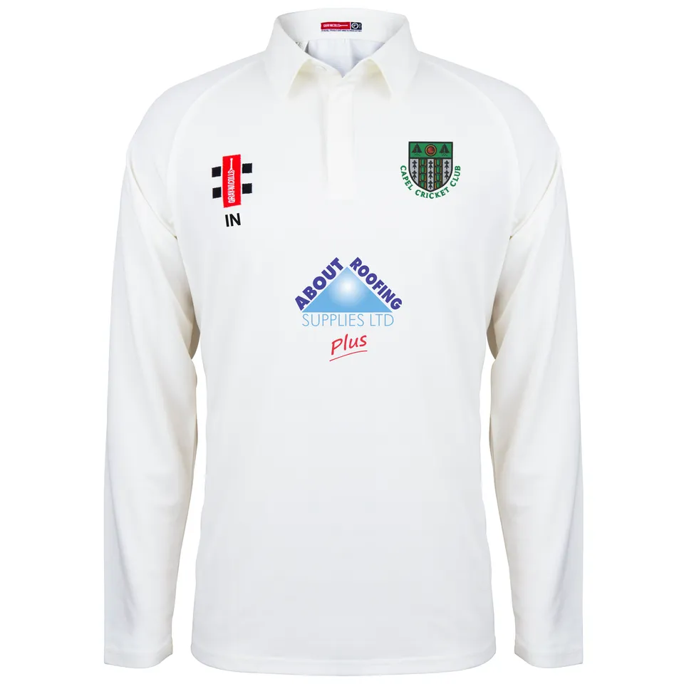 gray-nicolls-capel-cc-surrey-junior-maglia-matrix-v2-manica-lunga-avorio-u9-11 image 1