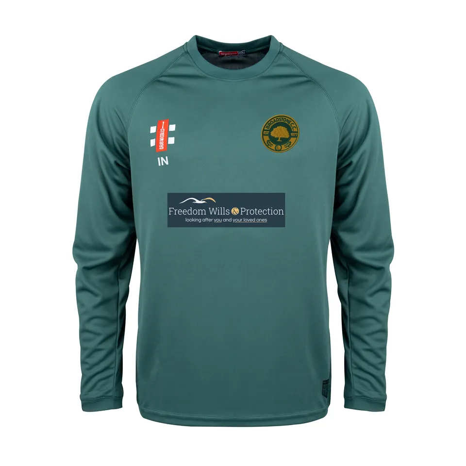 gray-nicolls-broadstone-cc-junior-t-shirt-manica-lunga-matrix-v2-verde image 1