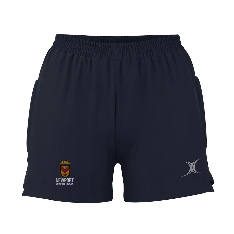 gilbert-rugby-evo-shorts-donna-nero-newport-schools-pantaloncini-rugby-da-donna image 1