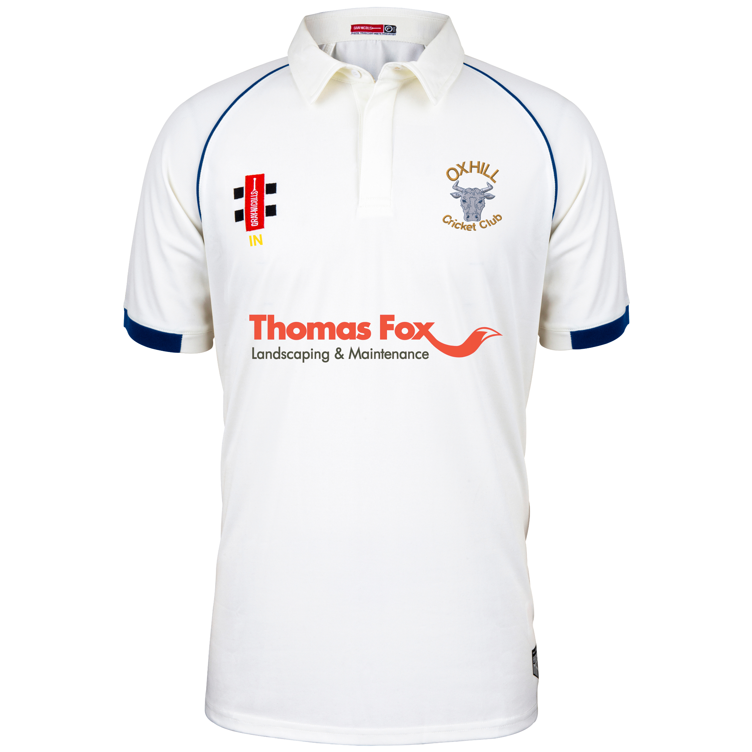 gray-nicolls-matrix-v2-maglia-cricket-s-s-oxhill-cc-adulto-avorio-navy image 1