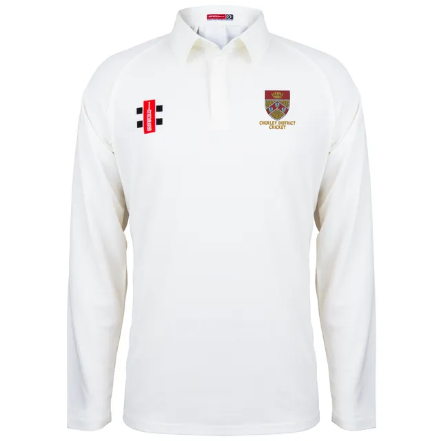 gray-nicolls-chorley-district-cc-junior-maglia-l-s-matrix-v2-avorio image 1