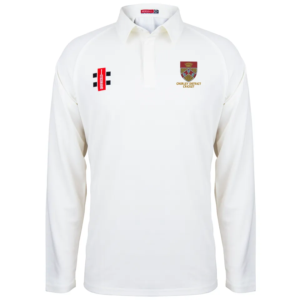 gray-nicolls-chorley-district-cc-junior-maglia-l-s-matrix-v2-avorio image 1