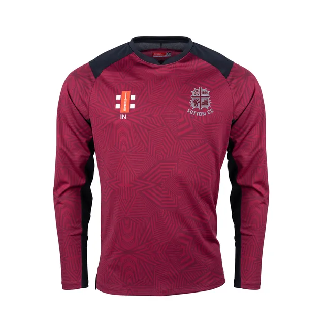gray-nicolls-sutton-cc-st-helens-junior-pro-t20-maglia-manica-lunga-bordeaux-ner image 1