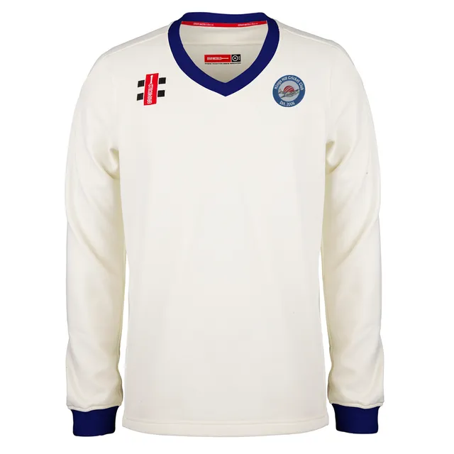 gray-nicolls-kings-hill-cc-senior-maglione-match-pro-performance-avorio-blu-navy image 1