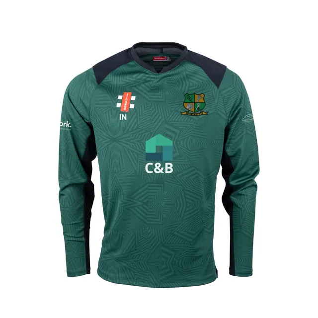 gray-nicolls-ridgeway-cc-junior-pro-t20-maglia-manica-lunga-verde-nero image 1