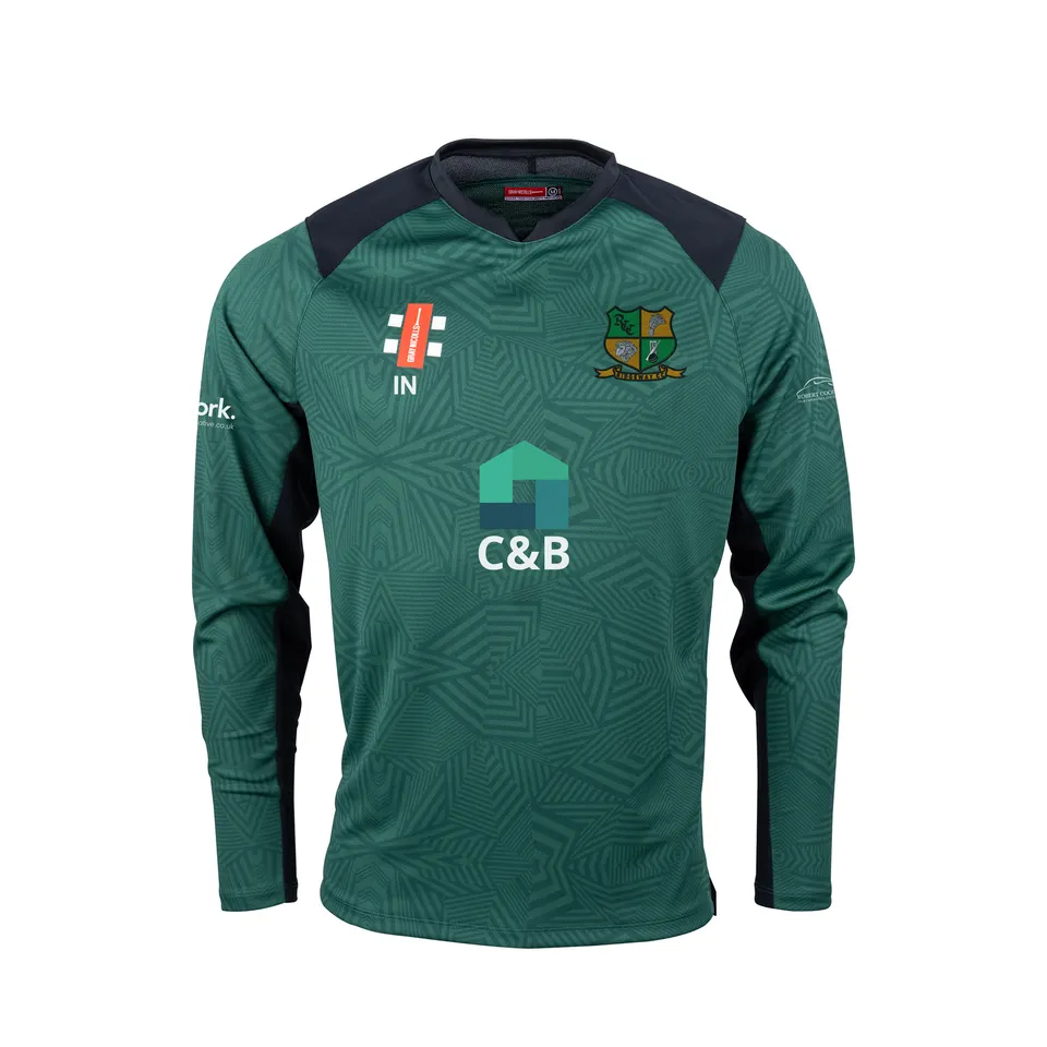 gray-nicolls-ridgeway-cc-junior-pro-t20-maglia-manica-lunga-verde-nero image 1