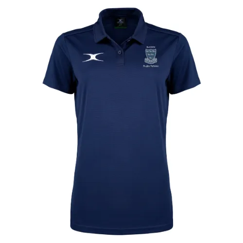 gilbert-rugby-photon-ii-polo-donna-manica-corta-sussex-rugby-referees-blu-navy image 1