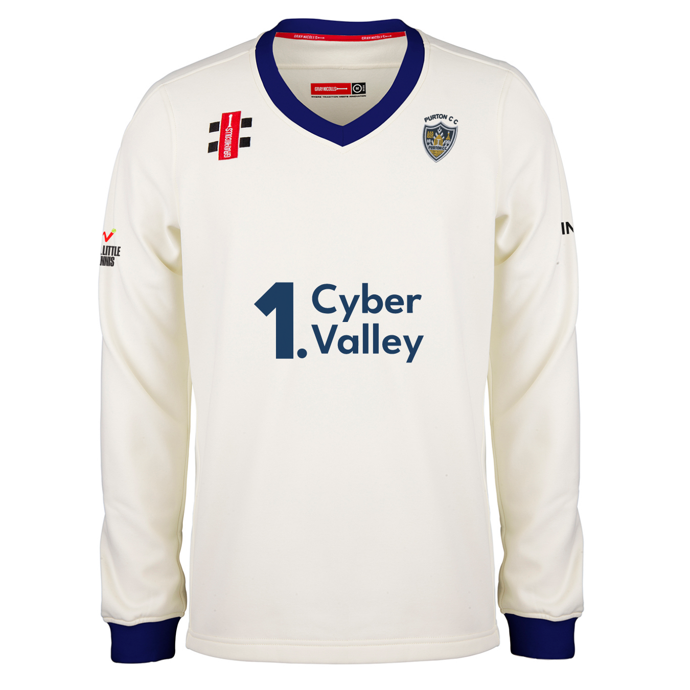 gray-nicolls-purton-cc-pro-perf-maglione-match-adulto-avorio-blu-navy image 1