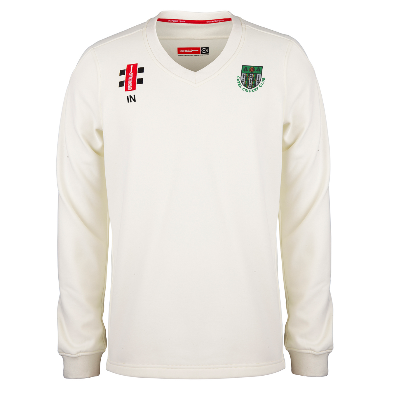 gray-nicolls-capel-cricket-club-pro-performance-maglione-match-junior-ivory image 1