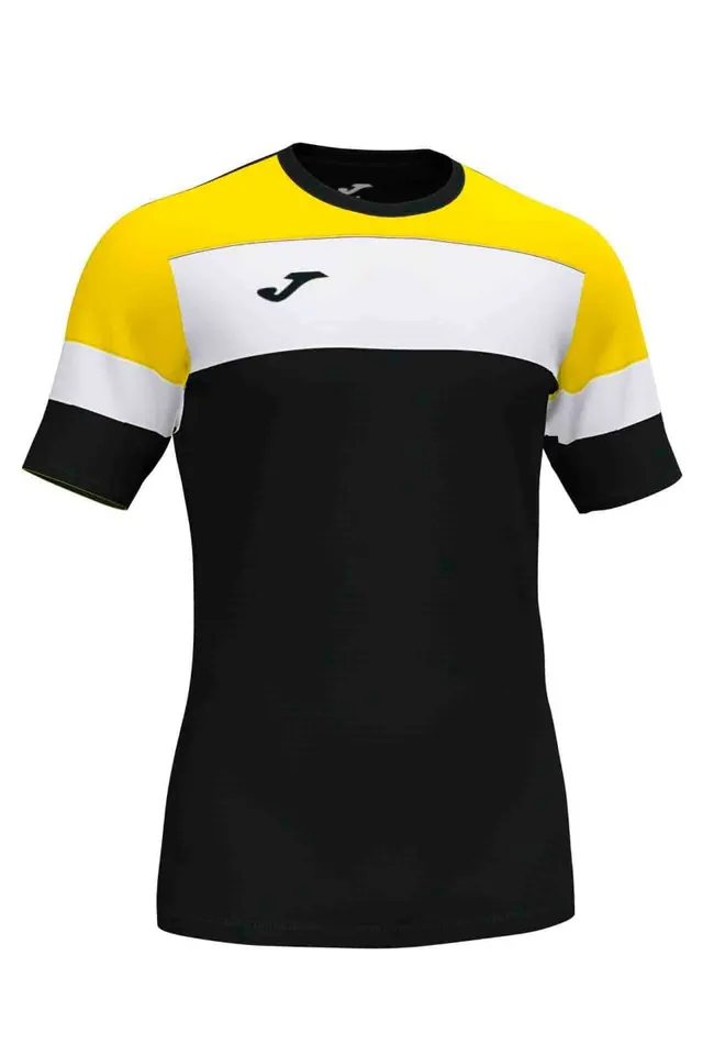 joma-crew-iv-maglia-calcio-manica-corta-nero-giallo-bianco image 1