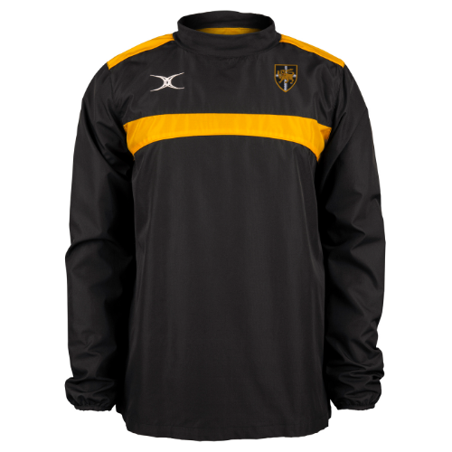 gilbert-rugby-esher-rfc-photon-top-riscaldamento-bambino-nero-oro image 1