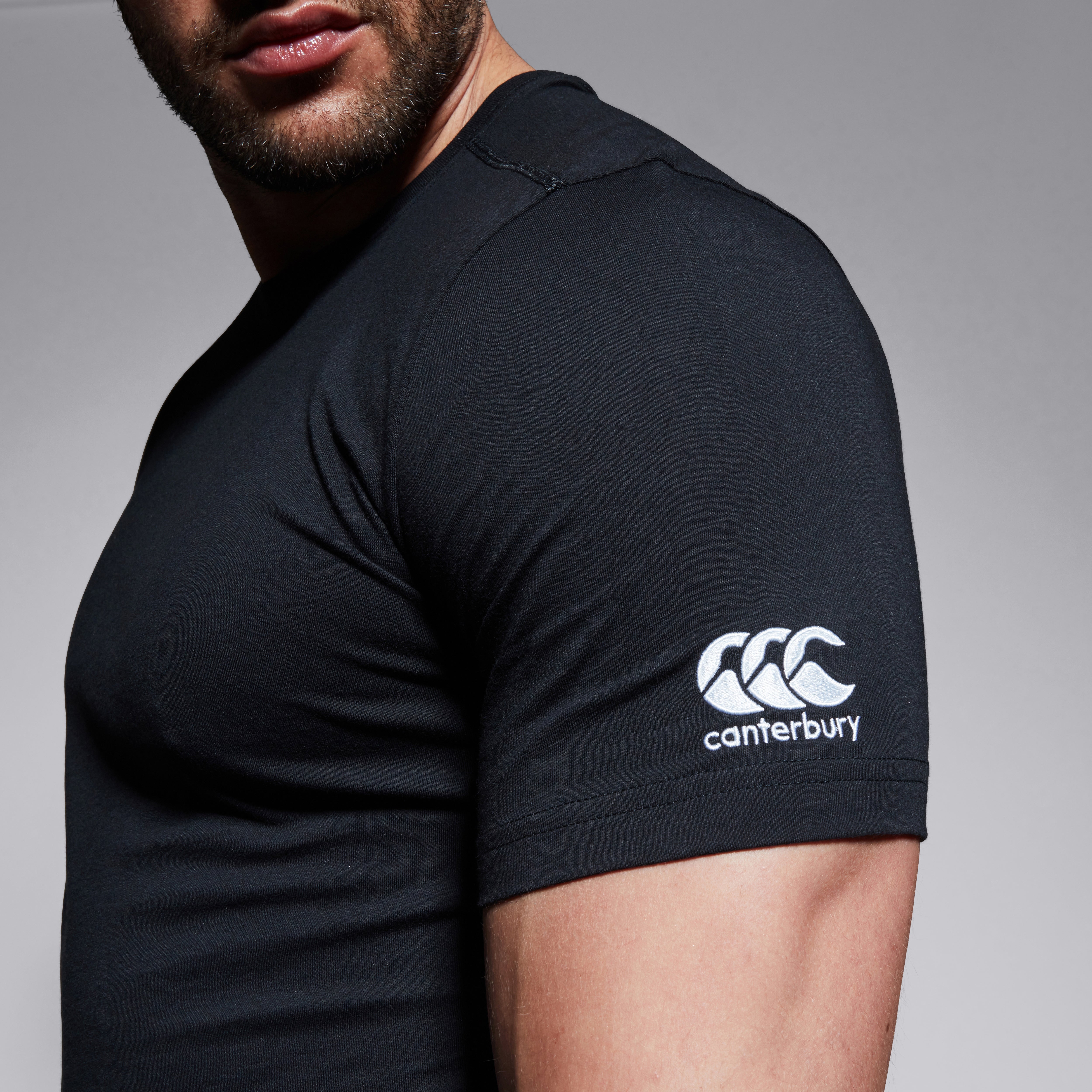 canterbury-club-plain-tee-t-shirt-uomo-nera-personalizzabile image 7