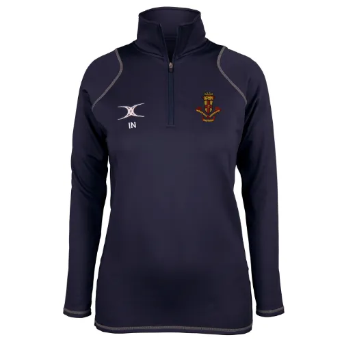 gilbert-rugby-medway-rfc-quest-pile-donna-1-4-zip-blu-navy image 1