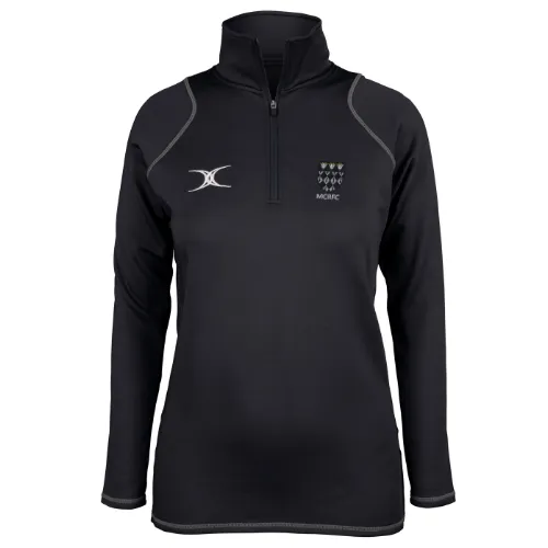 gilbert-rugby-magdalen-college-rugby-quest-felpa-1-4-zip-donna-nero image 1