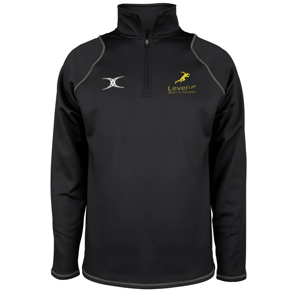gilbert-rugby-quest-pile-rugby-uomo-1-4-zip-nero-senior image 1