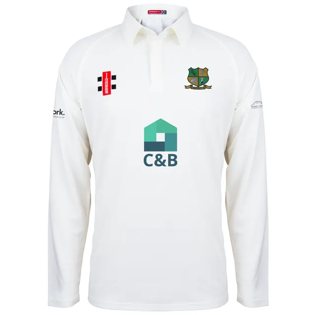 gray-nicolls-ridgeway-cc-junior-matrix-v2-l-s-shirt-ivory image 1
