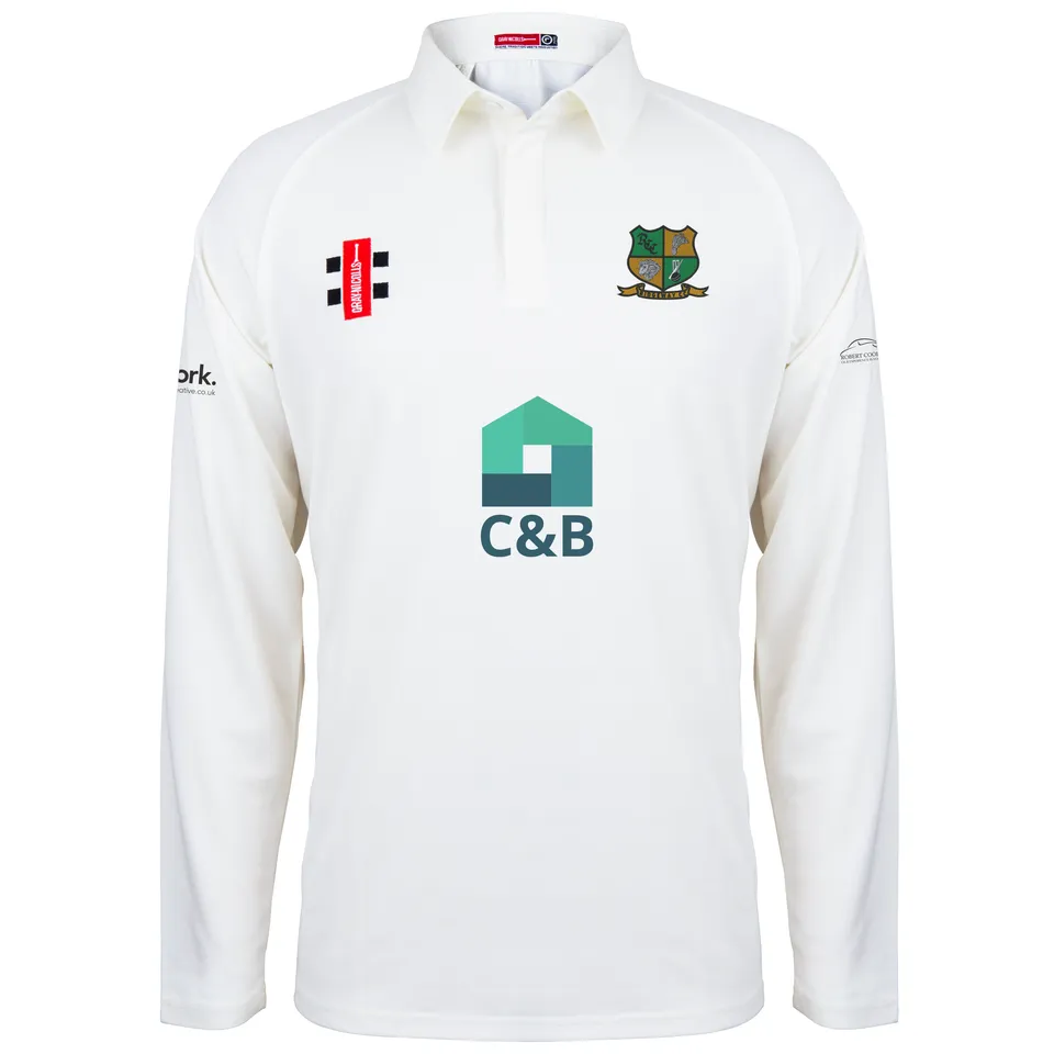 gray-nicolls-ridgeway-cc-junior-matrix-v2-l-s-shirt-ivory image 1