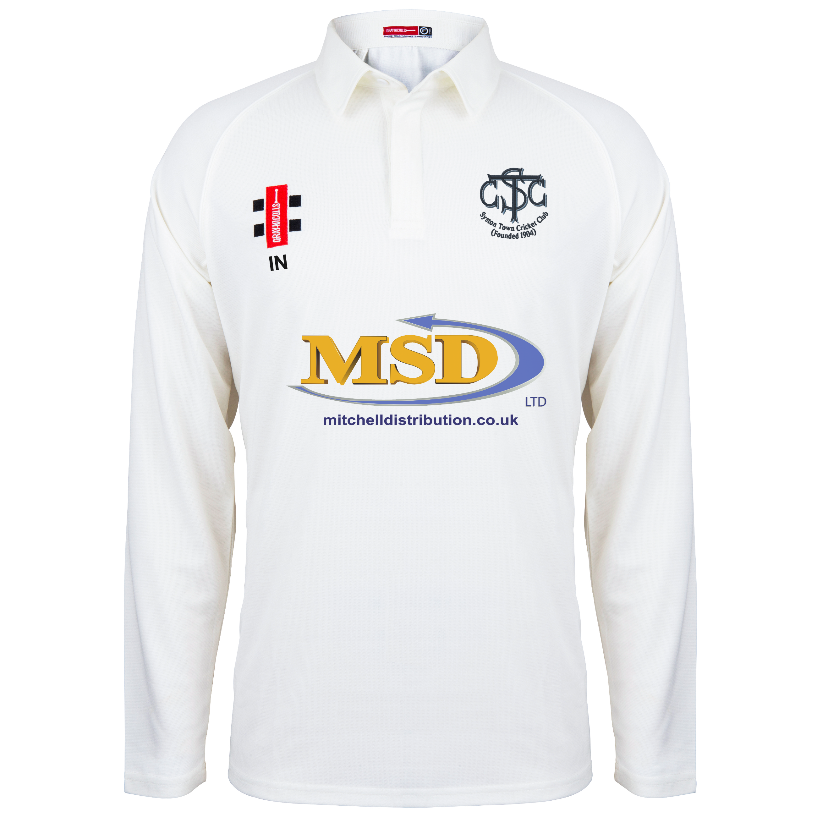 gray-nicolls-syston-town-cc-junior-matrix-v2-maglia-manica-lunga-avorio image 1