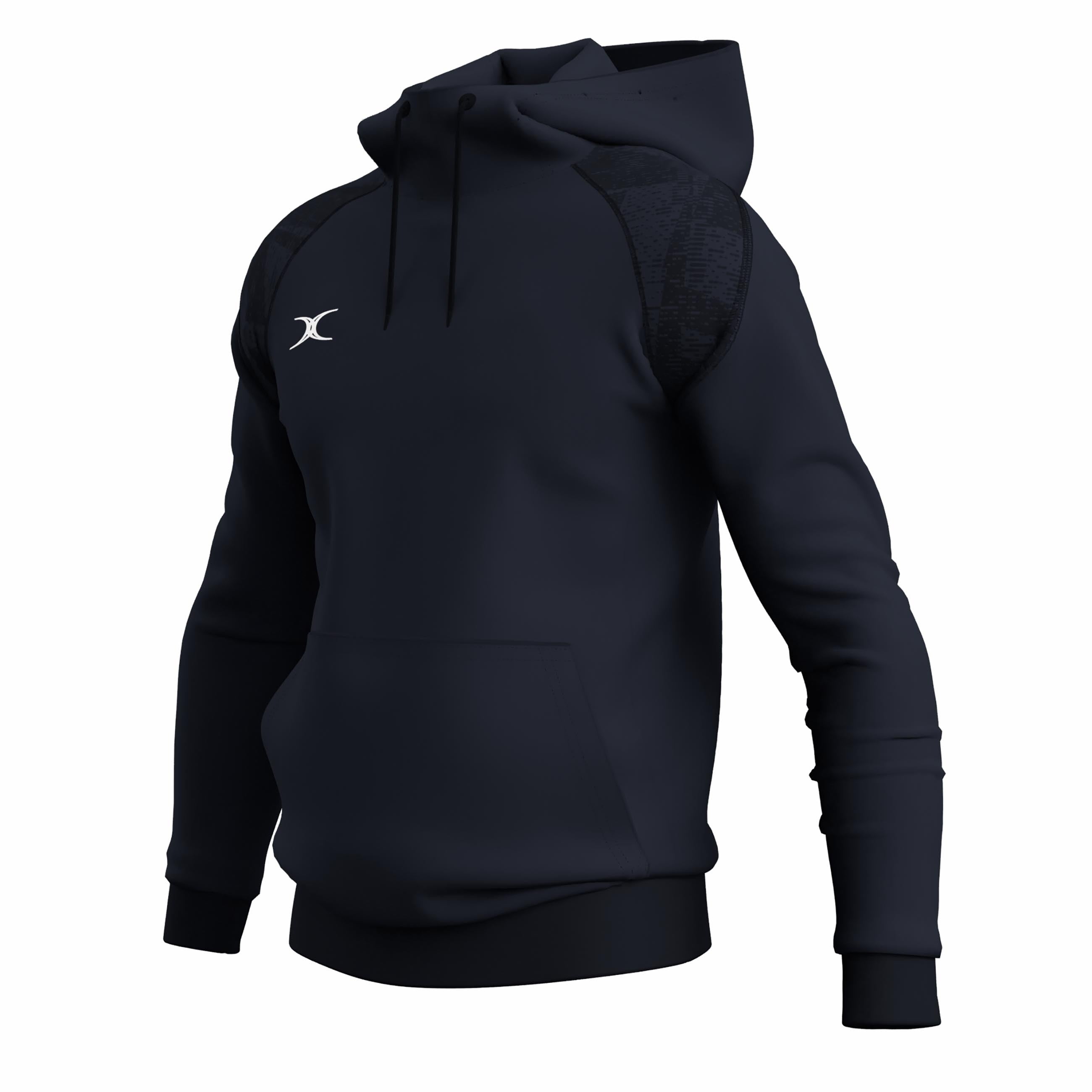 gilbert-rugby-gts-felpa-con-cappuccio-tecnica-uomo-nero-navy-rosso-royal image 1