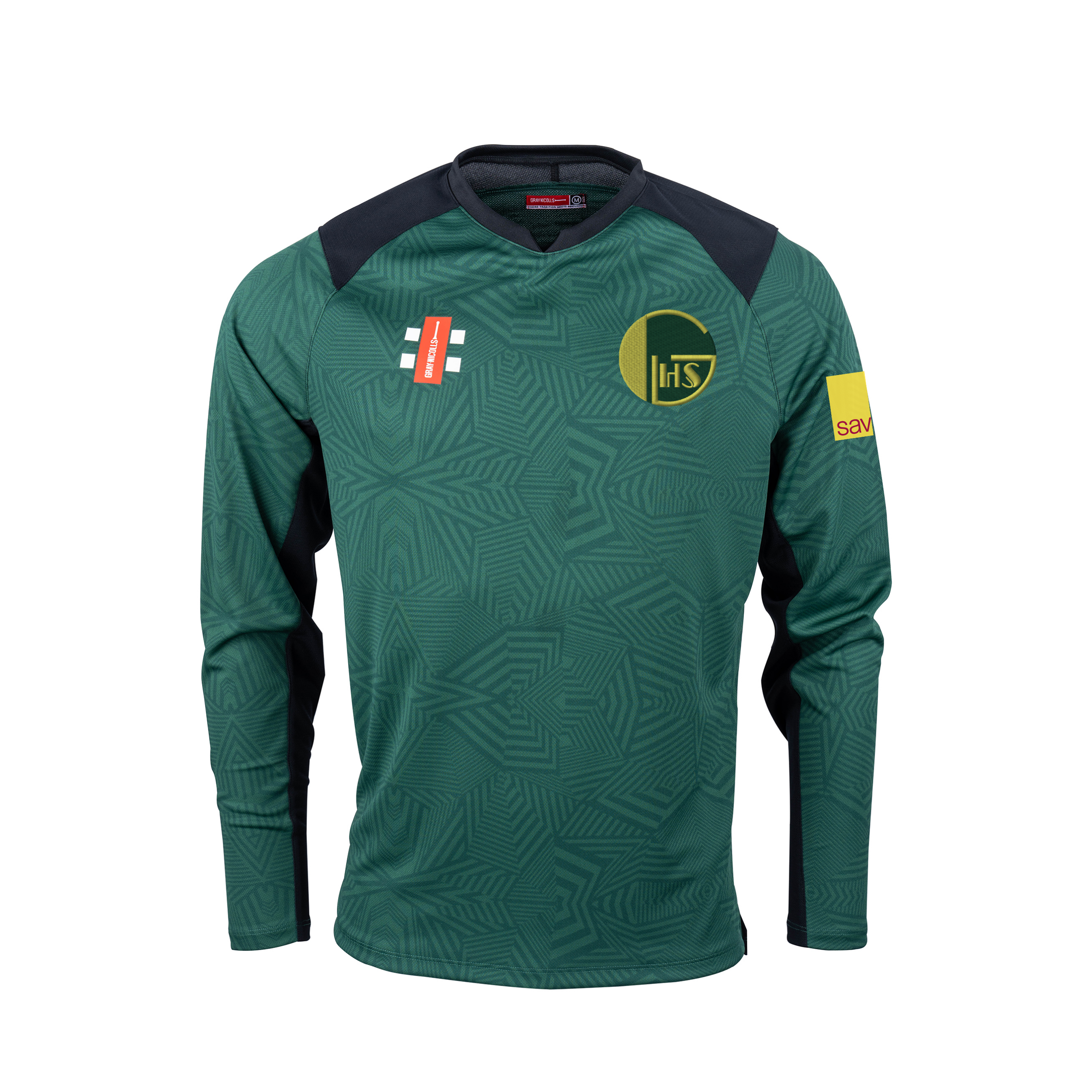 gray-nicolls-golden-hill-cc-junior-pro-t20-camicia-manica-lunga-verde-nera image 1