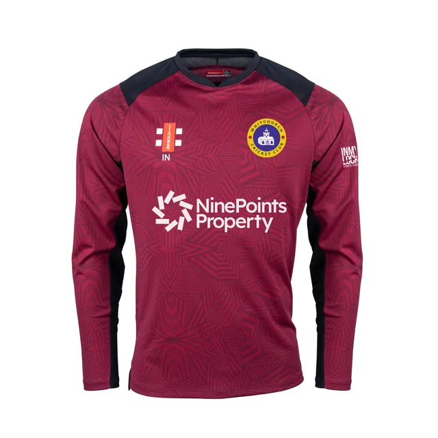 gray-nicolls-whitchurch-cc-pro-performance-v2-t20-manica-lunga-senior-bordeaux-n image 1