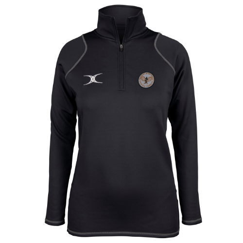 gilbert-rugby-nottingham-medics-tennis-quest-felpa-1-4-zip-donna-nero image 1