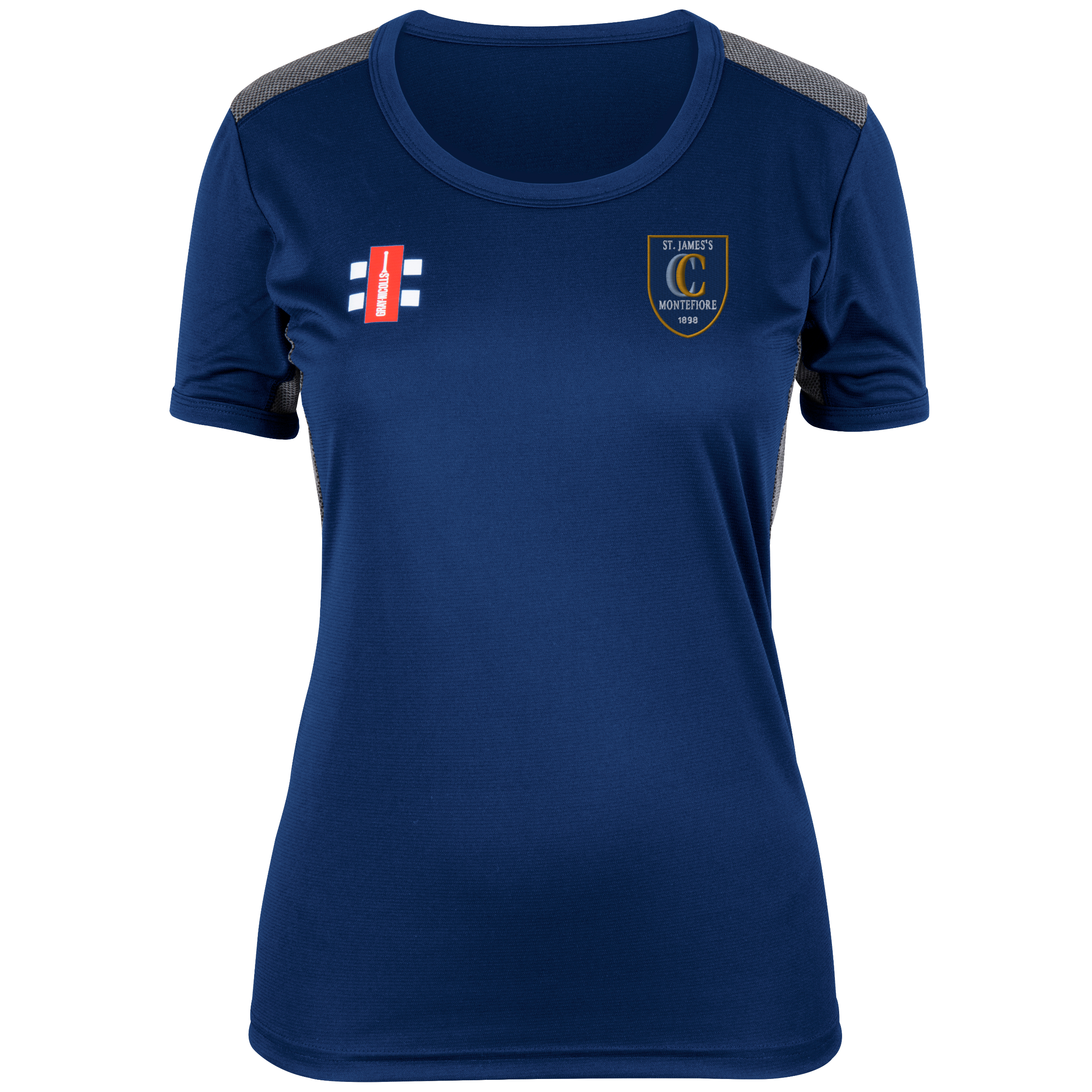gray-nicolls-st-james-montefiore-pro-performance-t-shirt-donna-blu-navy-manica-c image 1