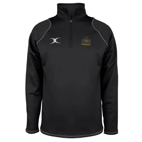 gilbert-rugby-newcastle-staffs-rufc-quest-pile-1-4-zip-uomo-nero-adulto image 1