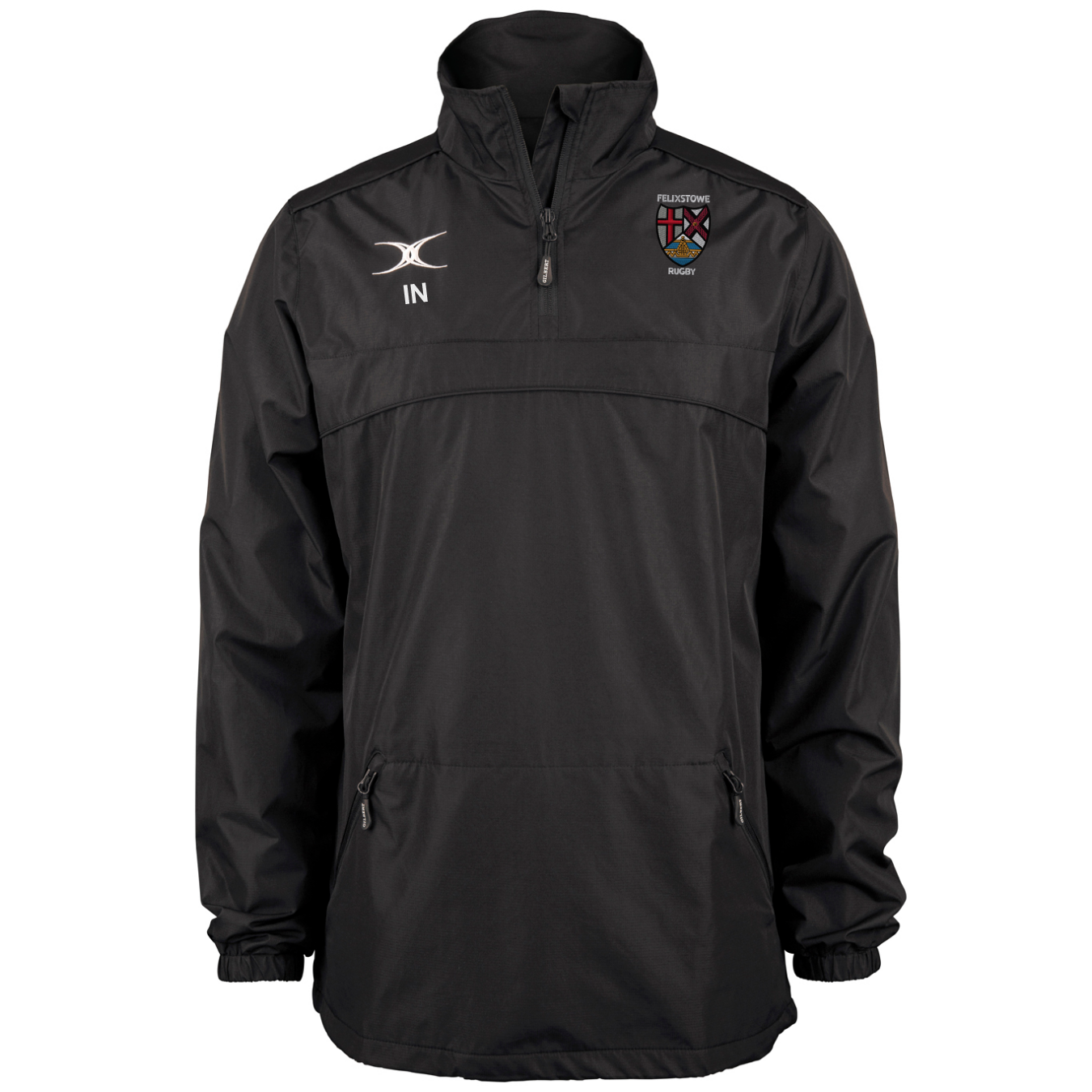 gilbert-rugby-felixstowe-rfc-senior-giacca-photon-1-4-zip-nera image 1