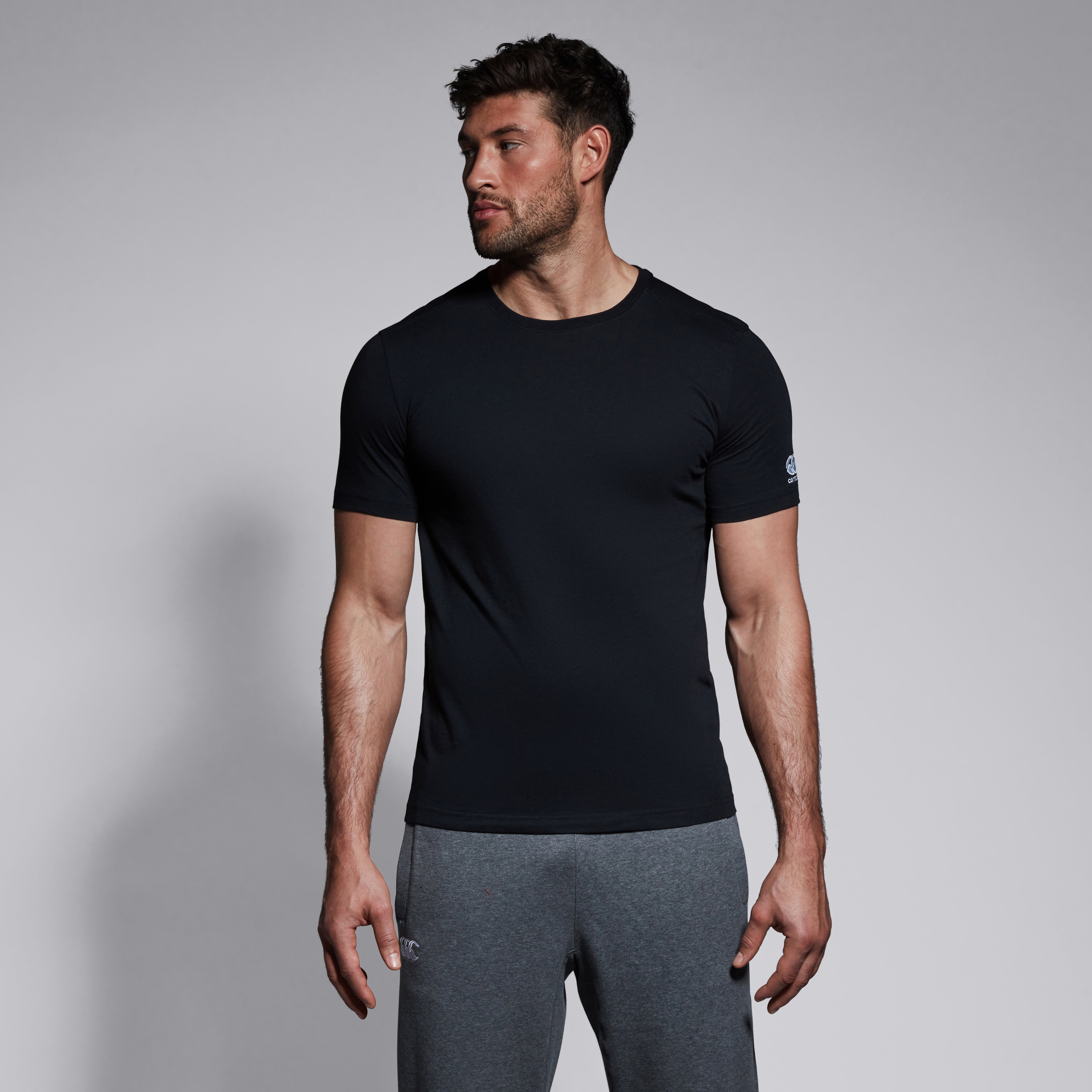canterbury-club-plain-tee-t-shirt-uomo-nera-personalizzabile image 2