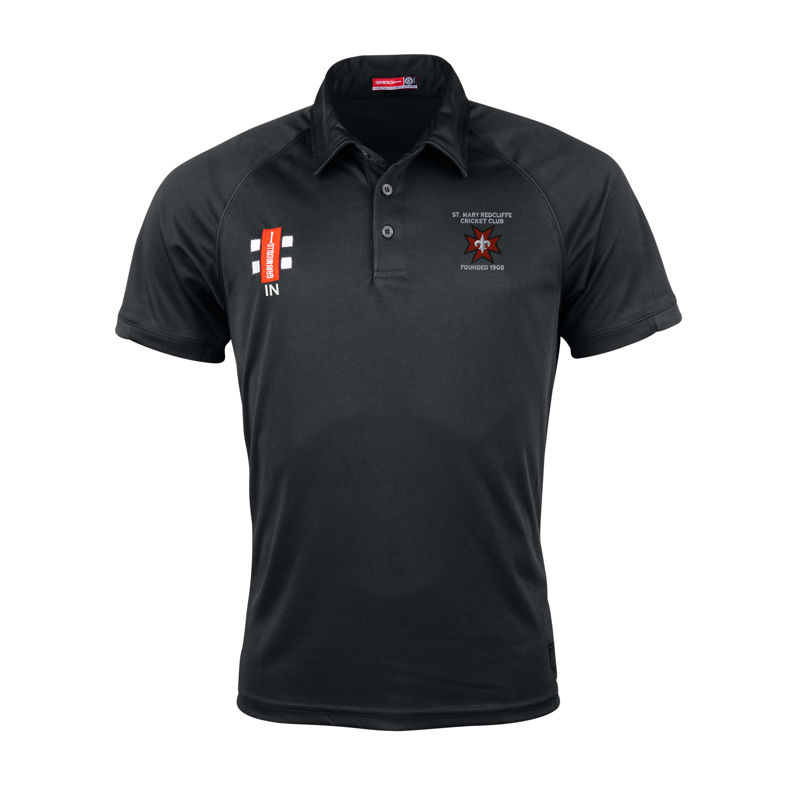 gray-nicolls-matrix-v2-polo-manica-corta-junior-st-mary-redcliffe-nero image 1