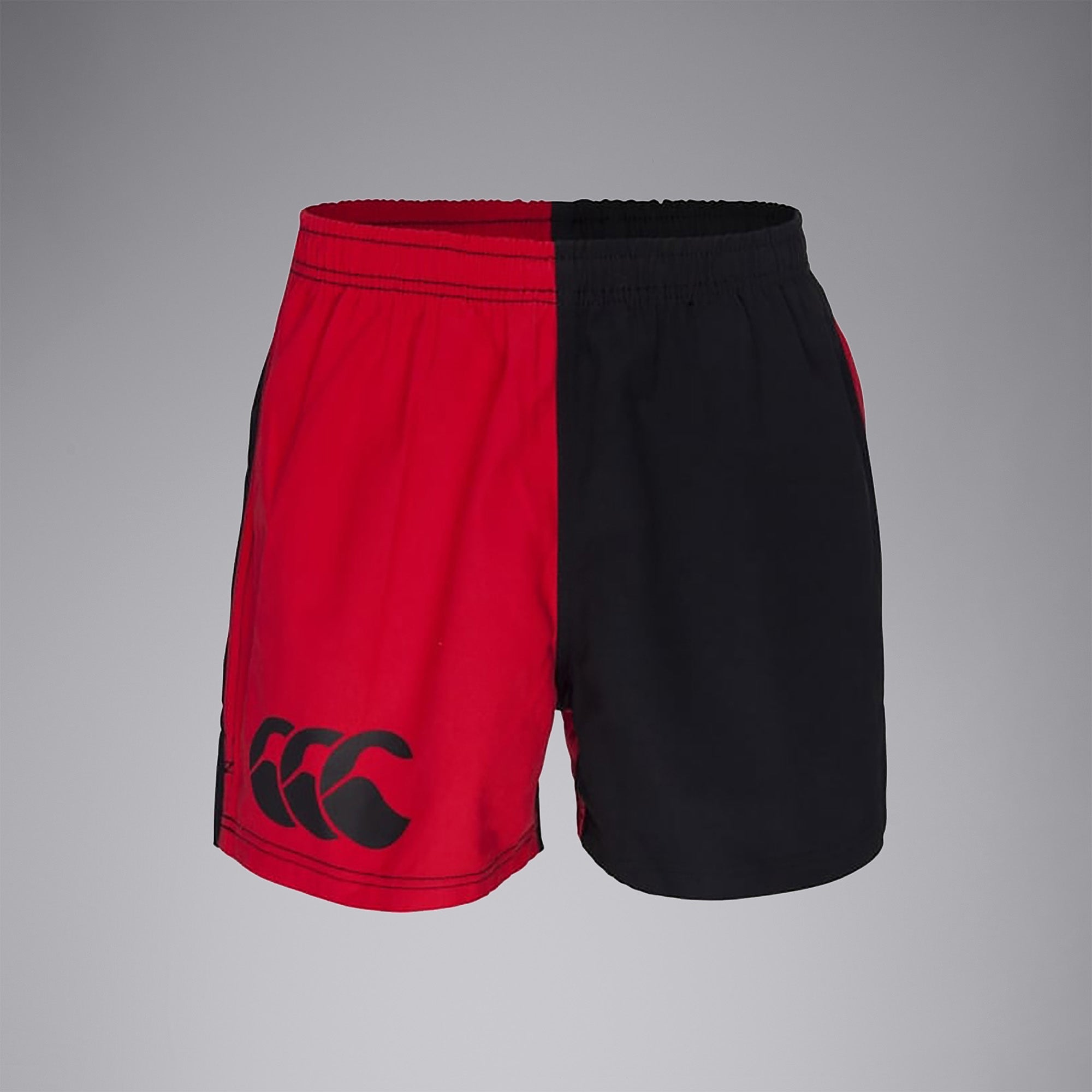 canterbury-harlequin-pantaloncini-rugby-unisex-cotone-scarlatto-nero image 1