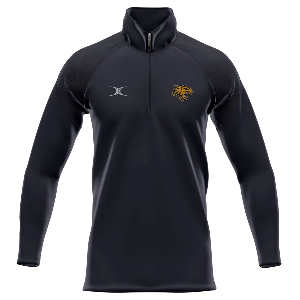 gilbert-rugby-gts-felpa-1-4-zip-senior-ely-tigers-rfc-nero image 1