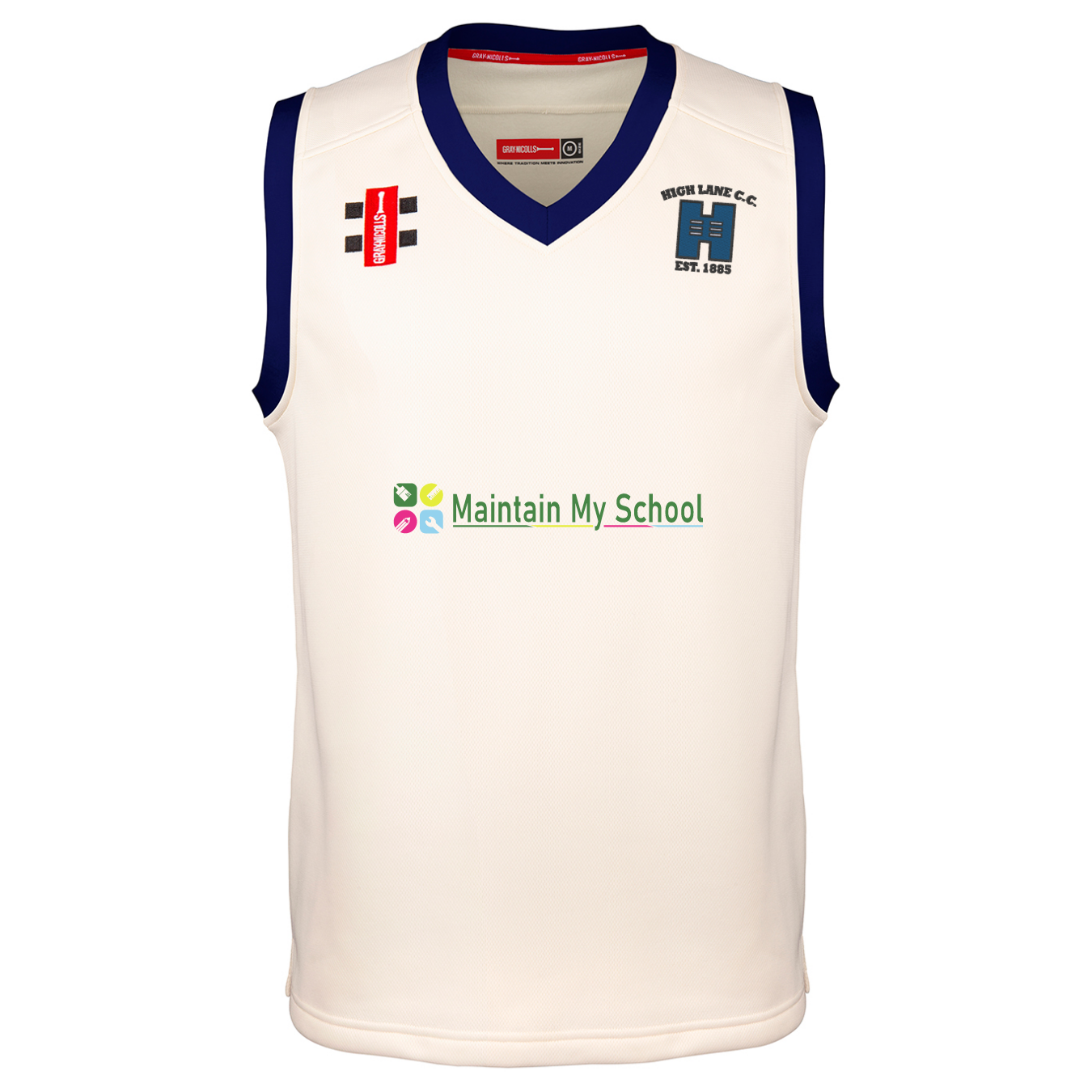 gray-nicolls-high-lane-c-c-child-ivory-navy-pro-performance-match-slipover image 1