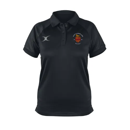 gilbert-rugby-evo-polo-donna-manica-corta-northumberland-rfu-nero image 1