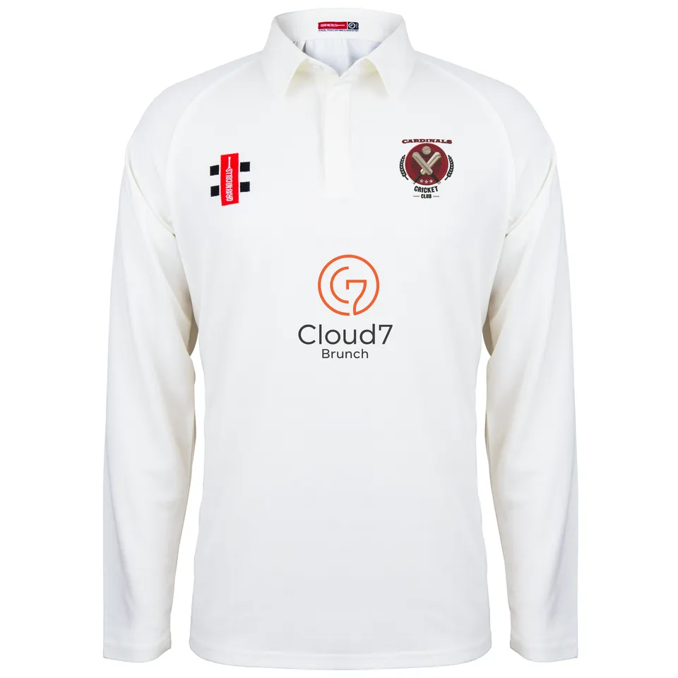 gray-nicolls-crs-cardinals-cc-junior-matrix-v2-maglia-cricket-manica-lunga-avori image 1