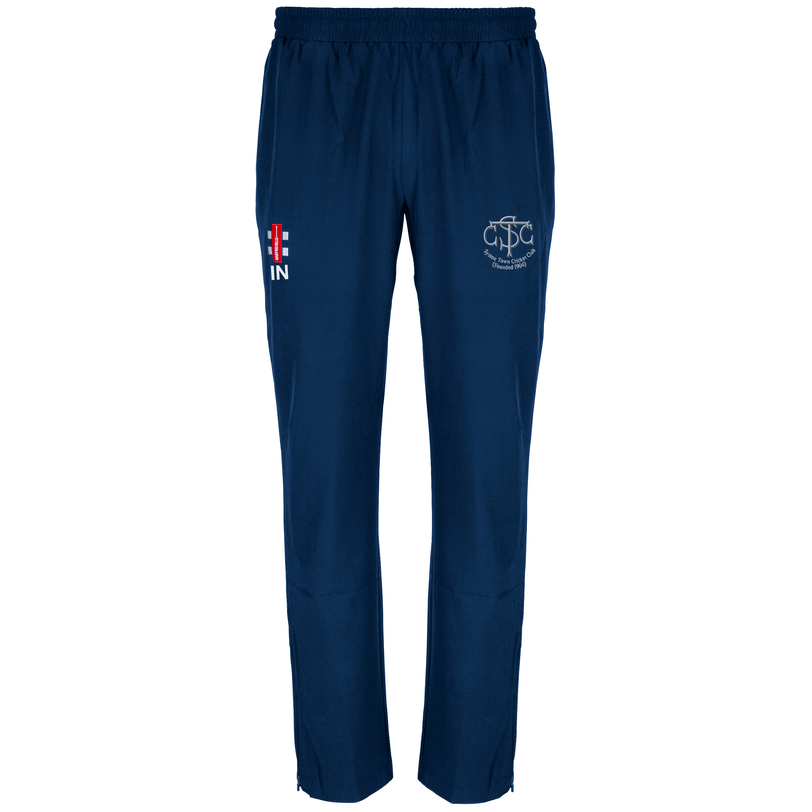 gray-nicolls-syston-town-cc-velocity-track-trousers-junior-navy image 1