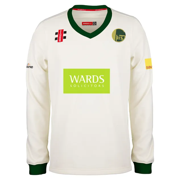 gray-nicolls-golden-hill-cc-junior-pro-performance-maglione-da-gara-avorio-verde image 1