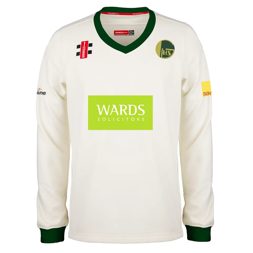 gray-nicolls-golden-hill-cc-junior-pro-performance-maglione-da-gara-avorio-verde image 1