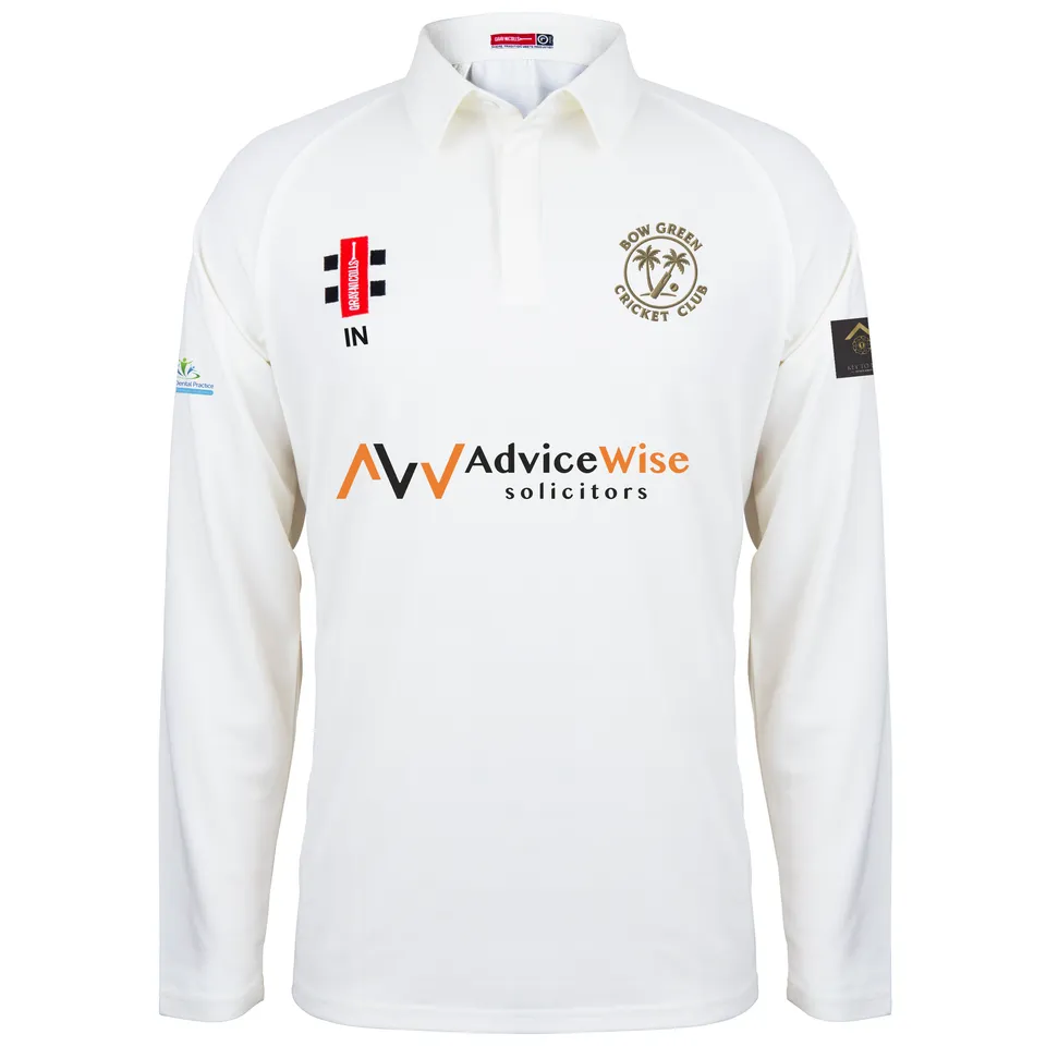 gray-nicolls-bow-green-cc-senior-maglia-gara-matrix-v2-manica-lunga-avorio image 1
