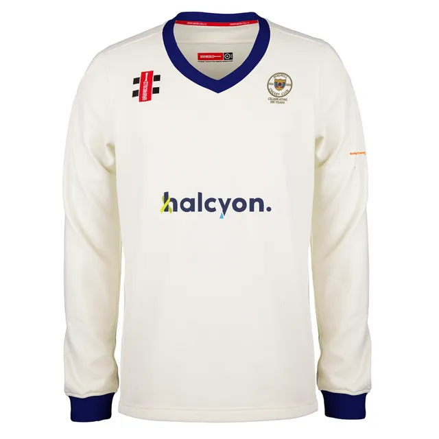 gray-nicolls-maghull-cc-senior-pro-performance-maglione-match-avorio-navy-100th- image 1