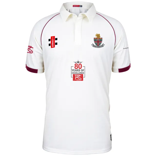 gray-nicolls-matrix-maglia-cricket-manica-corta-junior-harlow-cc-avorio-bordeaux image 1