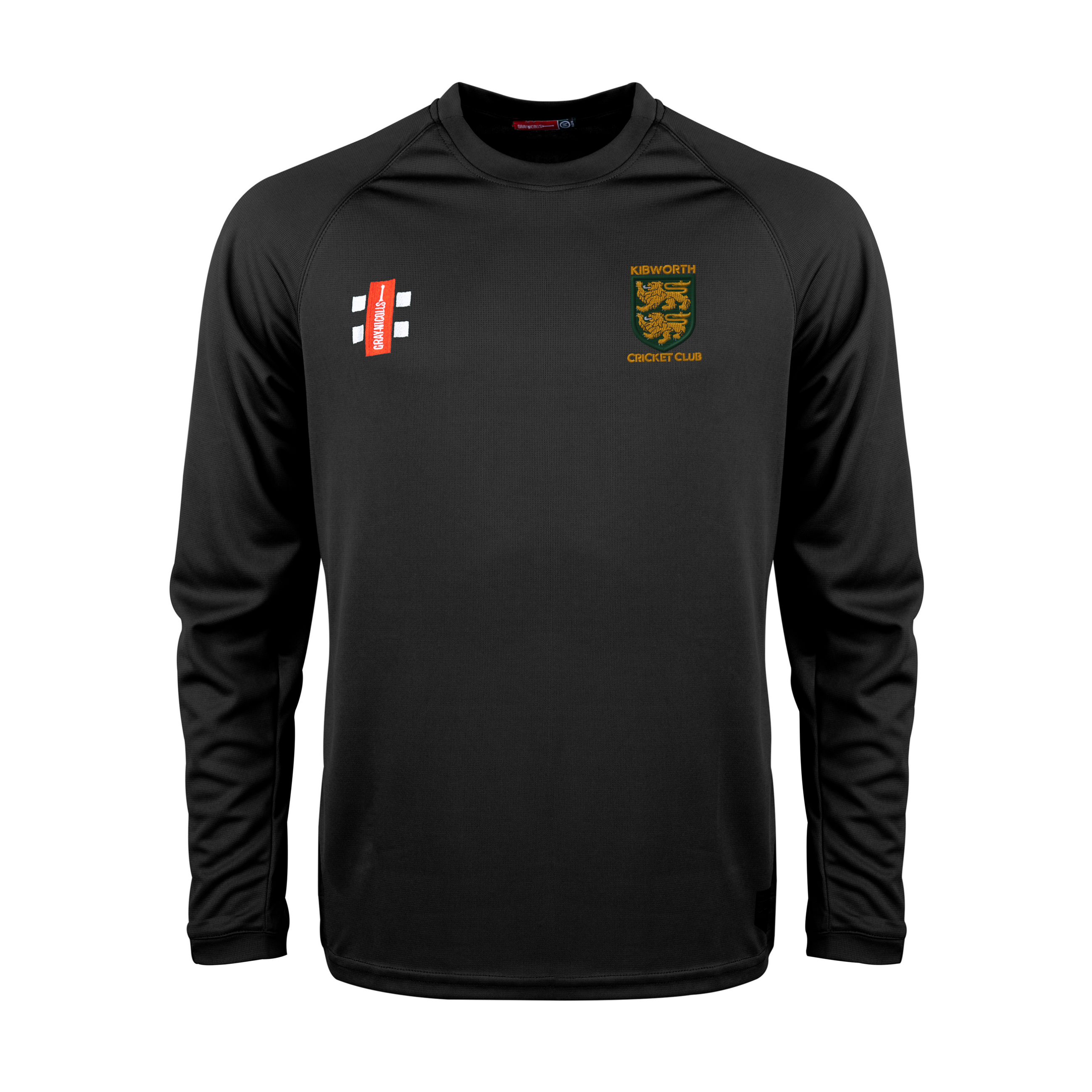 gray-nicolls-kibworth-cc-senior-t-shirt-cricket-matrix-v2-manica-lunga-nero image 1