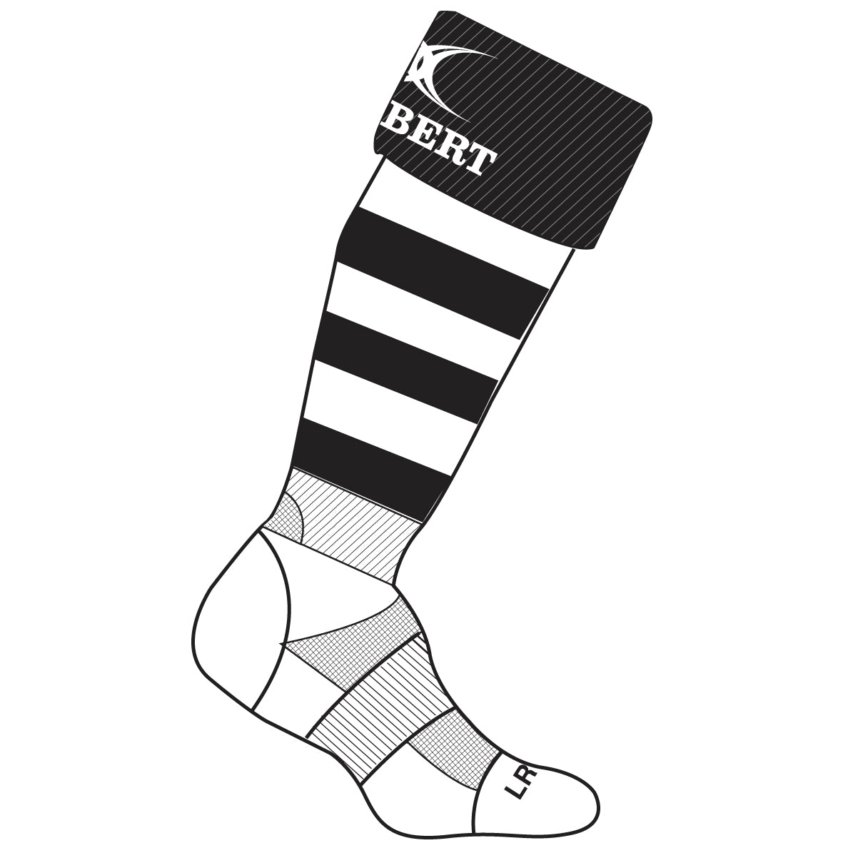 grays-devizes-hockey-club-kryten-ii-calze-bambino-nero-bianco image 2